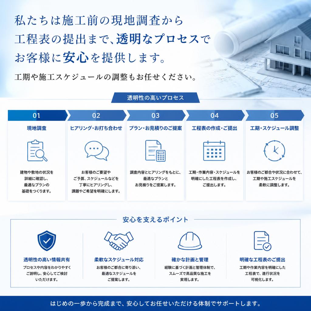 安心の施工プロセス